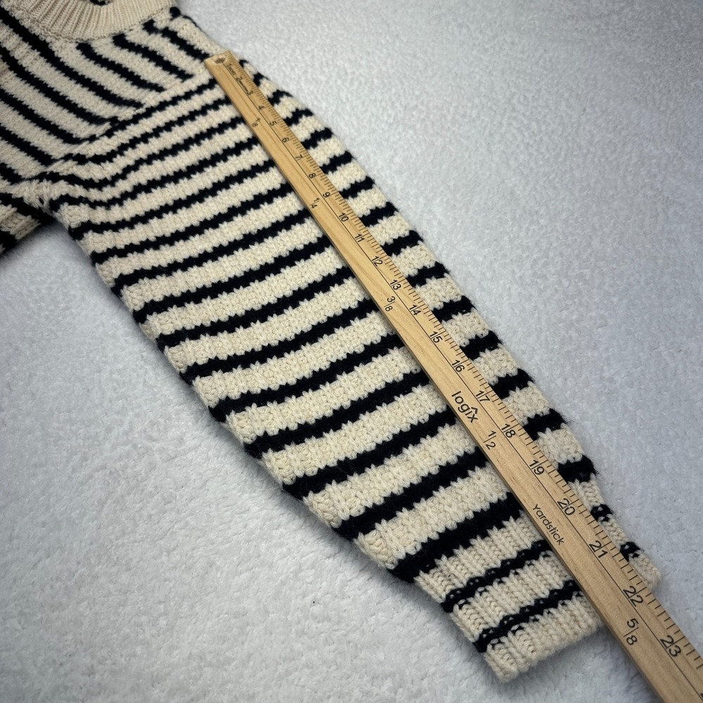 Tory Sport Merino Wool Striped‎ Sweater Cream Black Boxy Women's XS - Picture 6 of 9